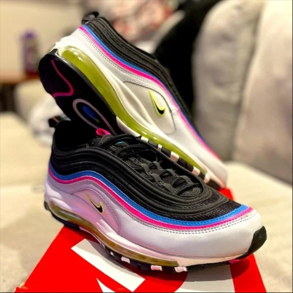 Nike Women’s Air Max 97 - Neon Black White - Size 9.5